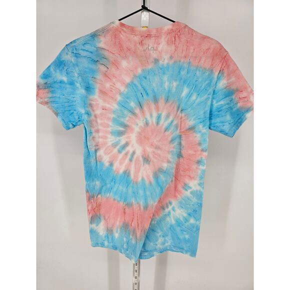 Phluid Project Sz S Ask Me My Pronouns Tie Dye Short Sleeve T Shirt Pink Blue - Picture 3 of 3